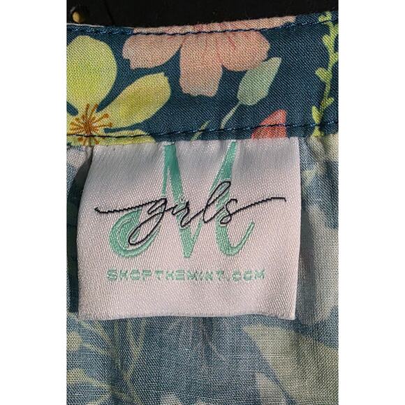 Shop The Mint Floral cotton dress Ruffle Sleeves Lined girls size 10/12 - Picture 3 of 6